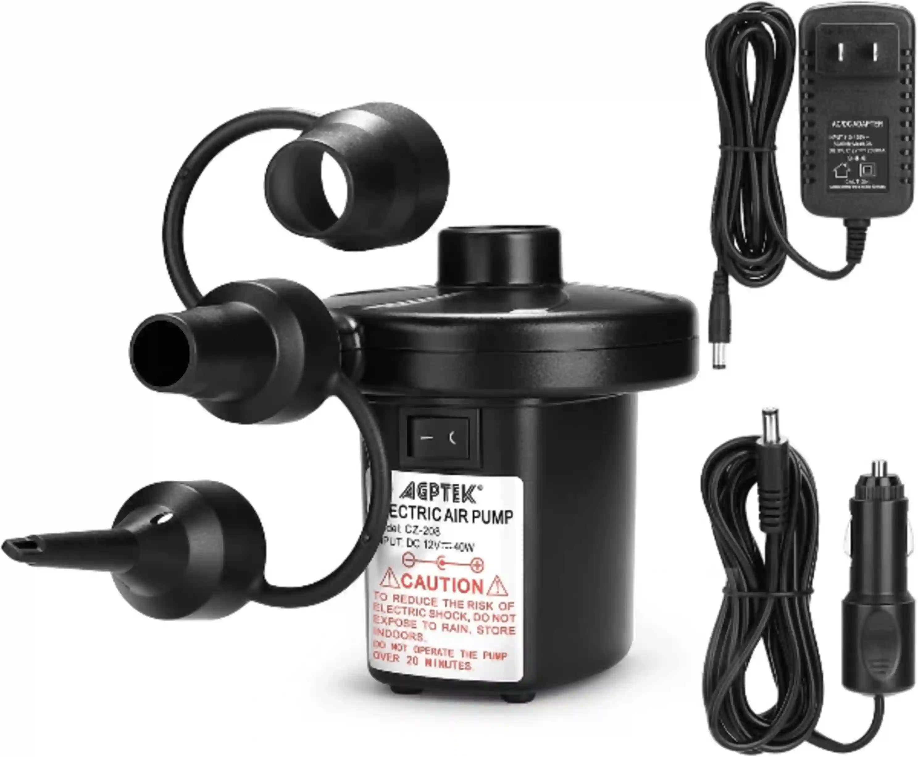 AGPTEK Electric Air Pump for Inflatables Portable AC DC Air Inflator Deflator