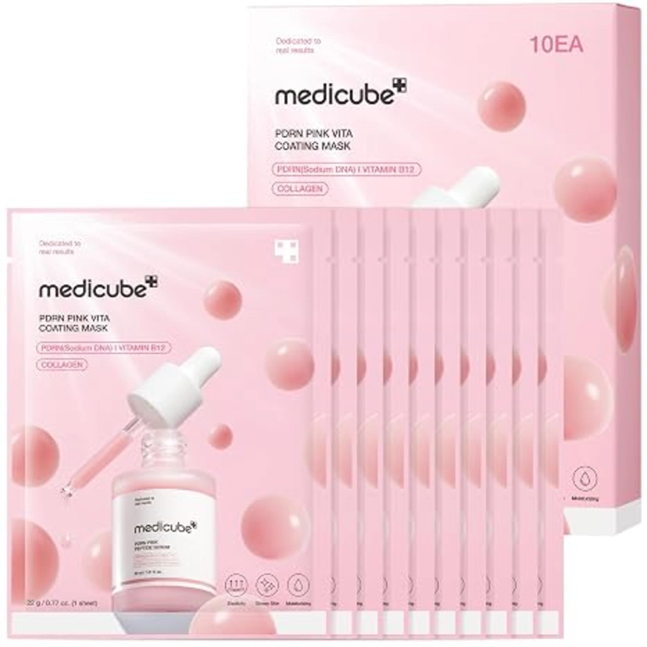 medicube Salmon DNA PDRN Pink Vitamin Coated Sheet Mask for Hydration and Firming