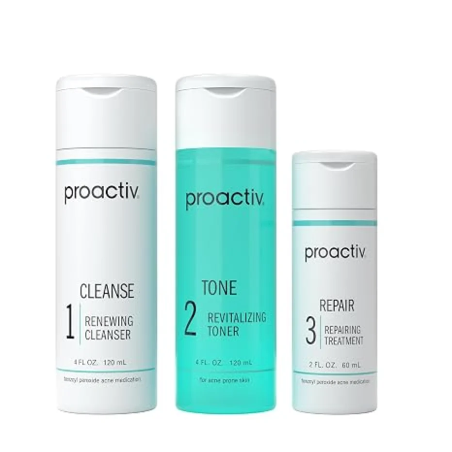 Proactiv 3 Step Acne Treatment Benzoyl Peroxide Face Wash Spot Treatment and Toner Kit