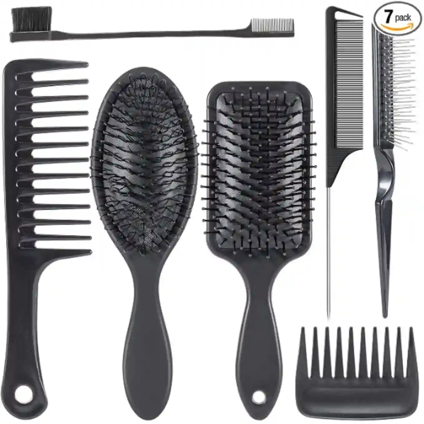 SIMPOR Seven Piece Wig Brush Set For Synthetic Hair Hair Extensions And Human Hair Weaves