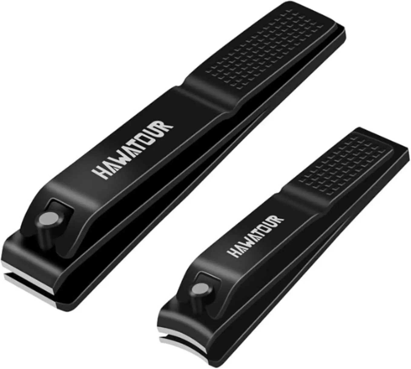 HAWATOUR Nail Clippers Set with Visibly Tin Case Black Ultra Sharp Sturdy Fingernail and Toenail Clipper Cutters