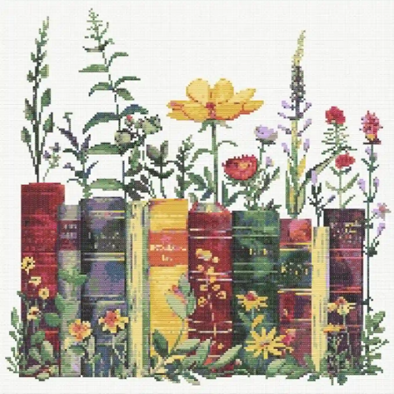 KYOQFVN Stamped Cross Stitch Kits Flower Embroidery Starter Kit for Adult Beginners 11CT 14x14 Inch