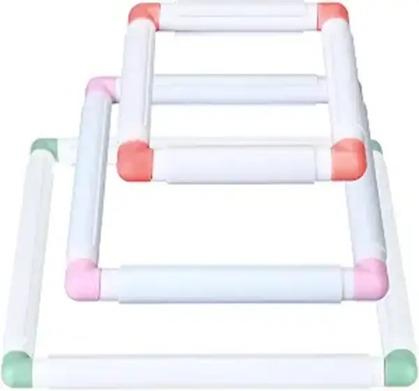 Janinka 3 Pcs Embroidery Hoop Cross Stitch Snap Frames Square Sewing Tool Set