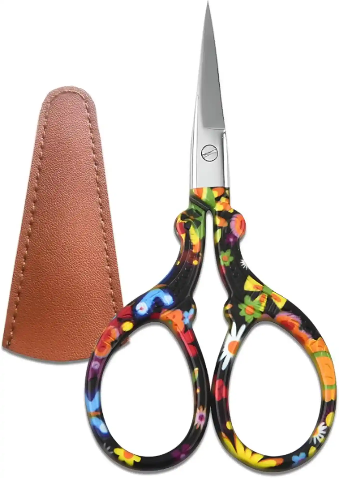 Jaasuee Sharp 3.62 Inch Stainless Steel Embroidery and Crafting Scissors with Protective Leather Cover J5064