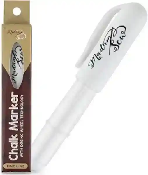 Madam Sew Refillable Tailors Chalk Pen for Fabric White Washable Marking Tool for Sewing Quilting