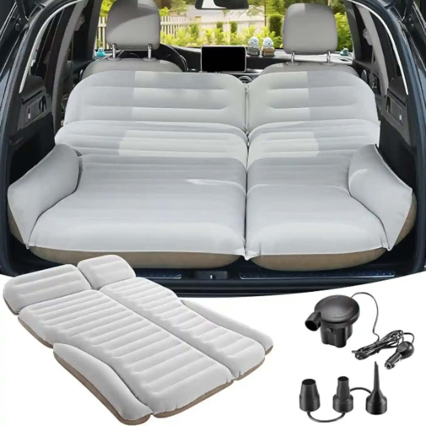 KMZ SUV Air Mattress Double Sided Thickened Flocking Car Bed Sleep Pad