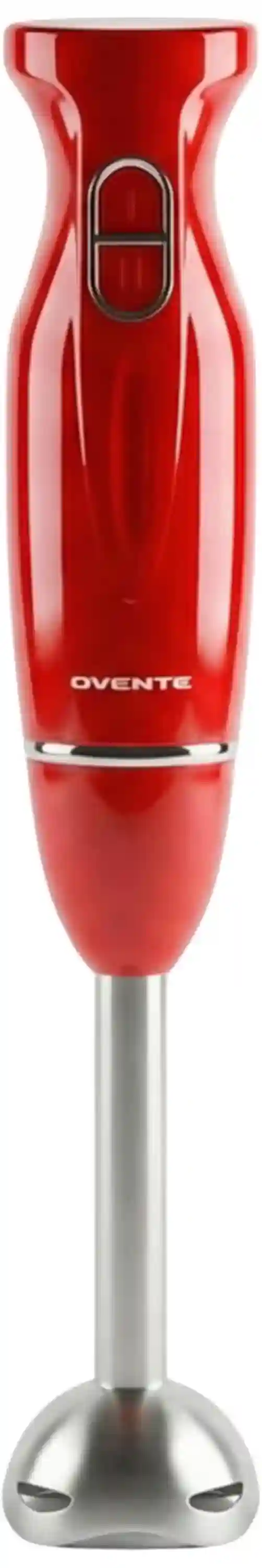 OVENTE Electric Corded Hand Blender 300W 2 Speed Red HS560R Immersion Stick Mixer