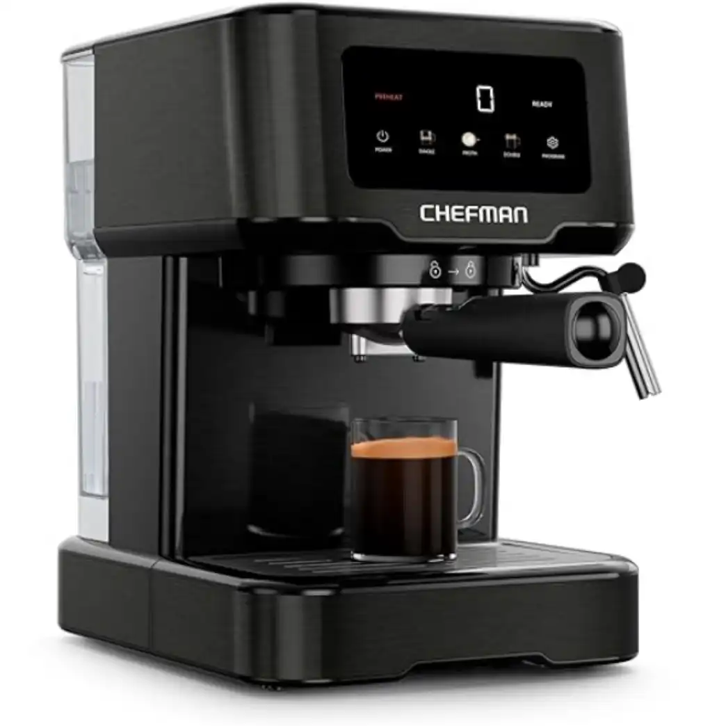 Chefman CraftBrew 15-Bar Digital Espresso Machine with Steam Wand