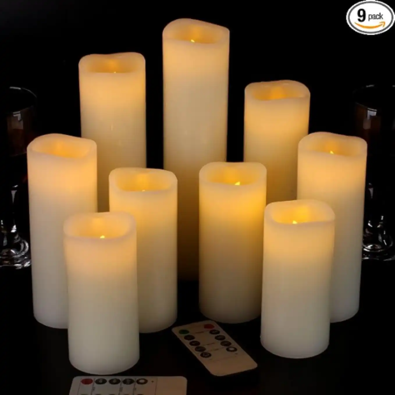 Vinkor Flameless Candles Battery Operated Real Wax LED Pillar Candles Set