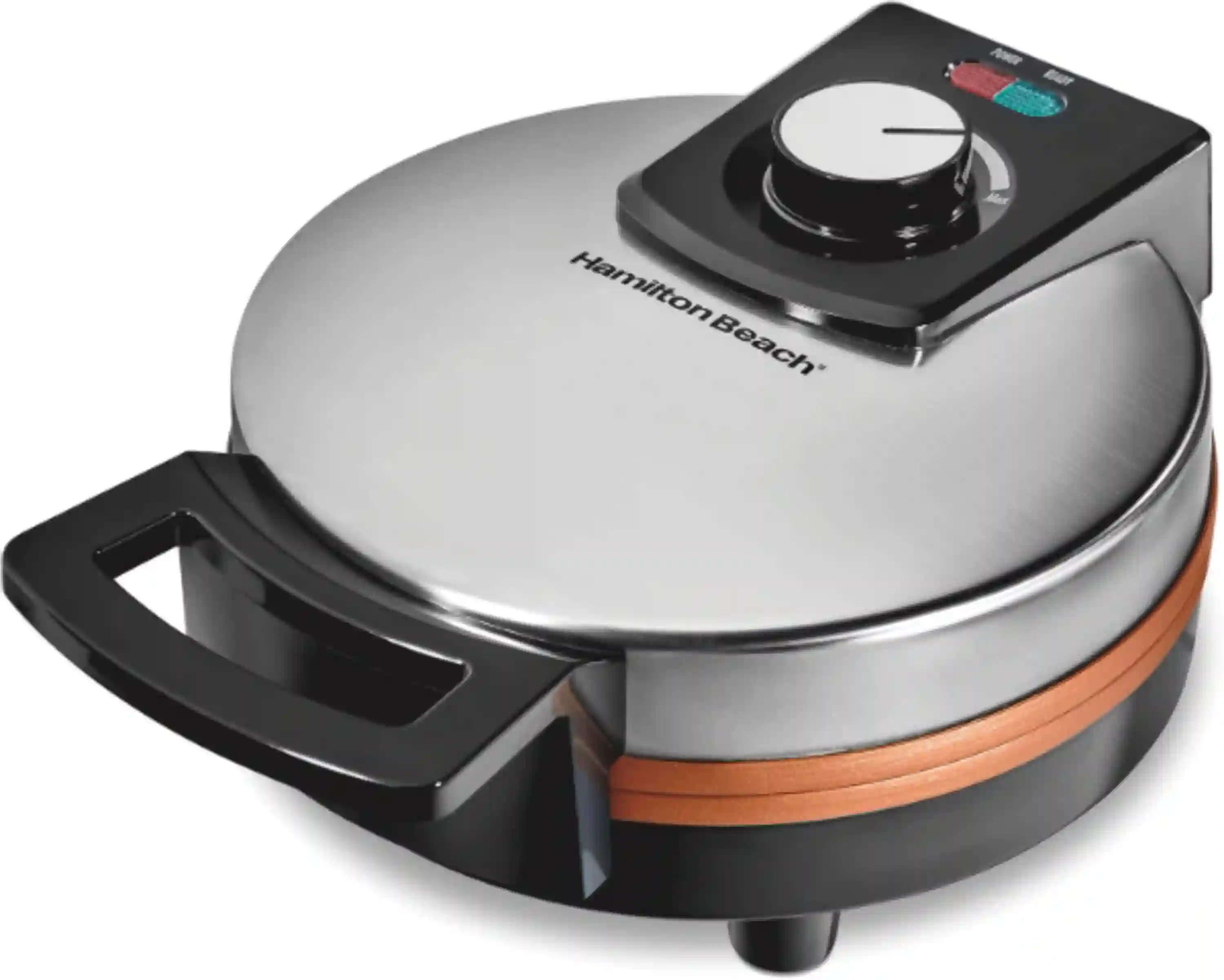 Hamilton Beach Belgian Waffle Maker with PFAS-Free Non-Stick Ceramic Plates and Browning Control