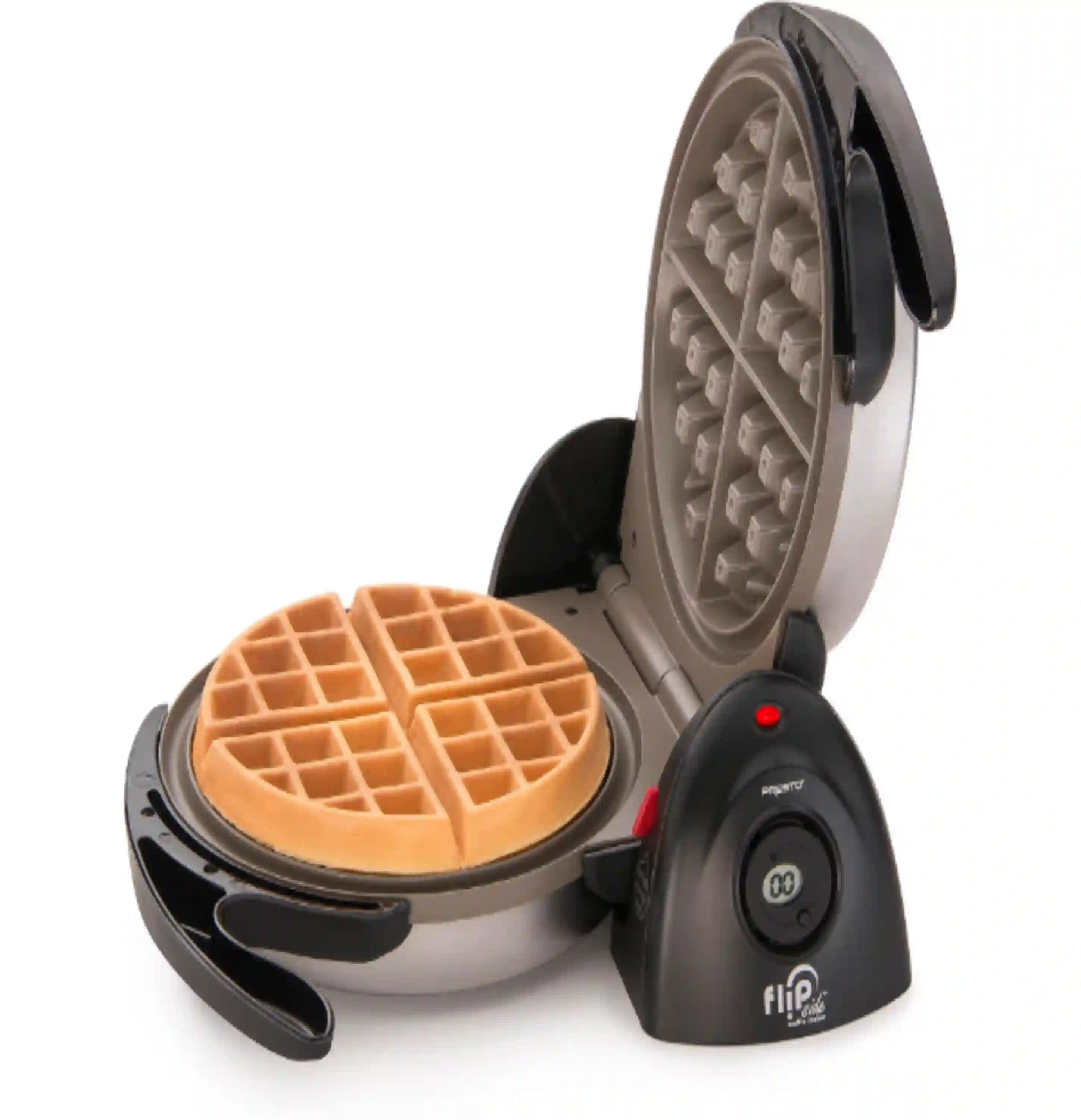 Presto Ceramic FlipSide Belgian Waffle Maker with Rotating Nonstick Grids and Vertical Storage