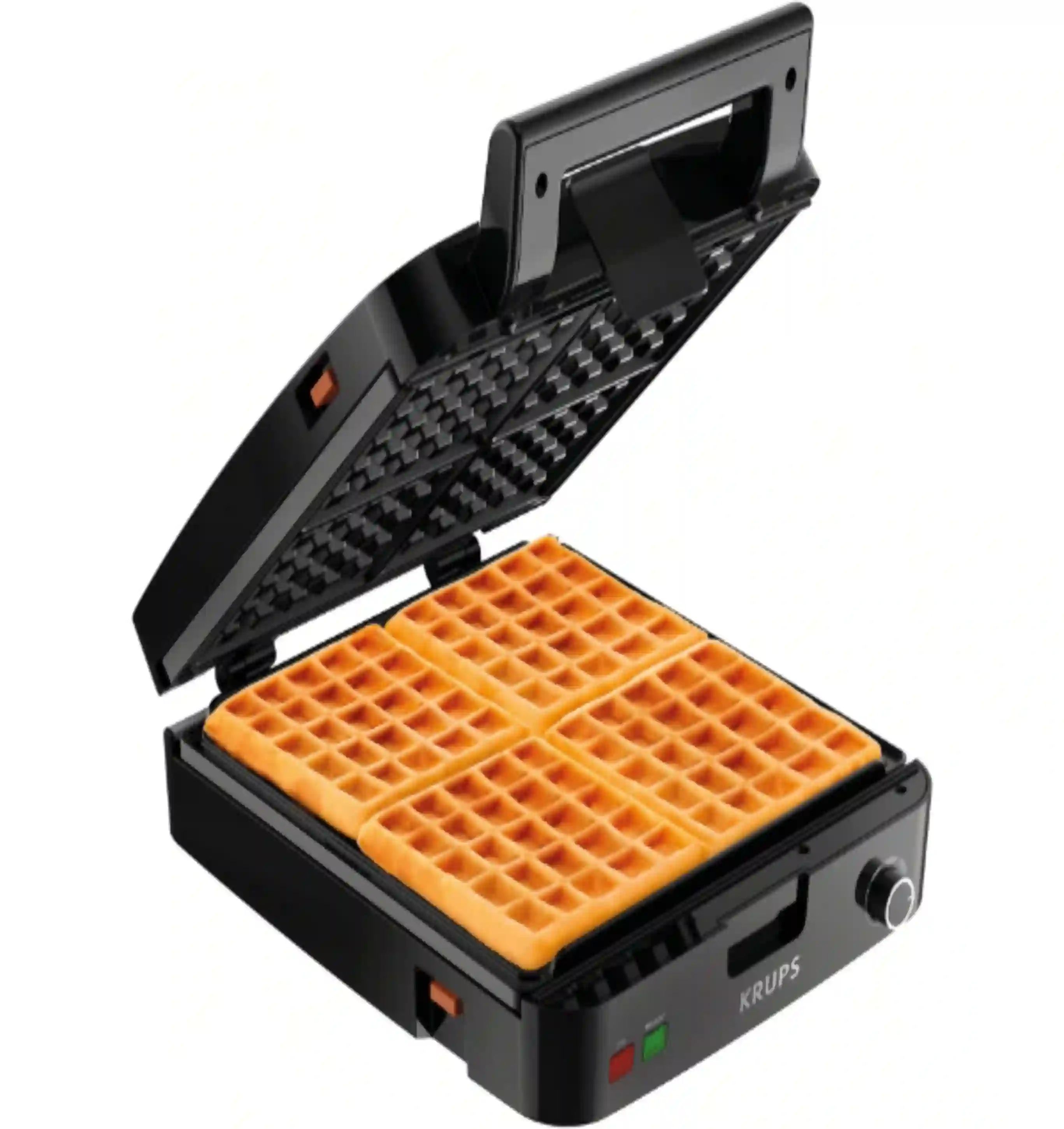 KRUPS 4-Slice Belgian Waffle Maker with Removable Plates, 5 Browning Levels, and Audible Ready Beep
