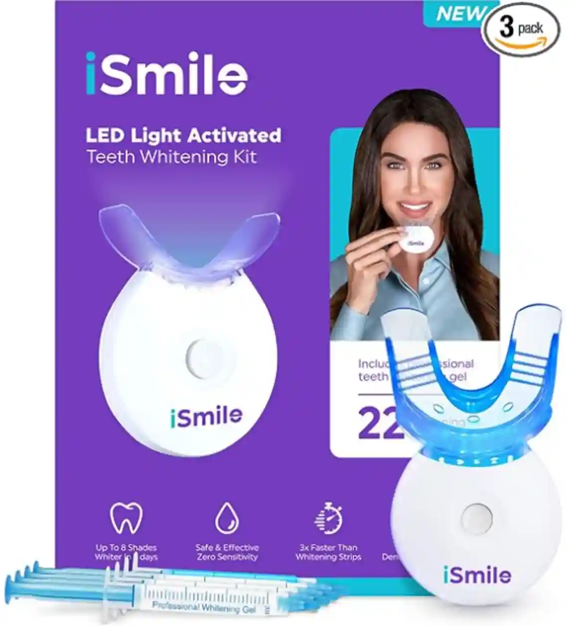 iSmile Teeth Whitening Kit with LED Light 35 Percent Carbamide Peroxide Gel