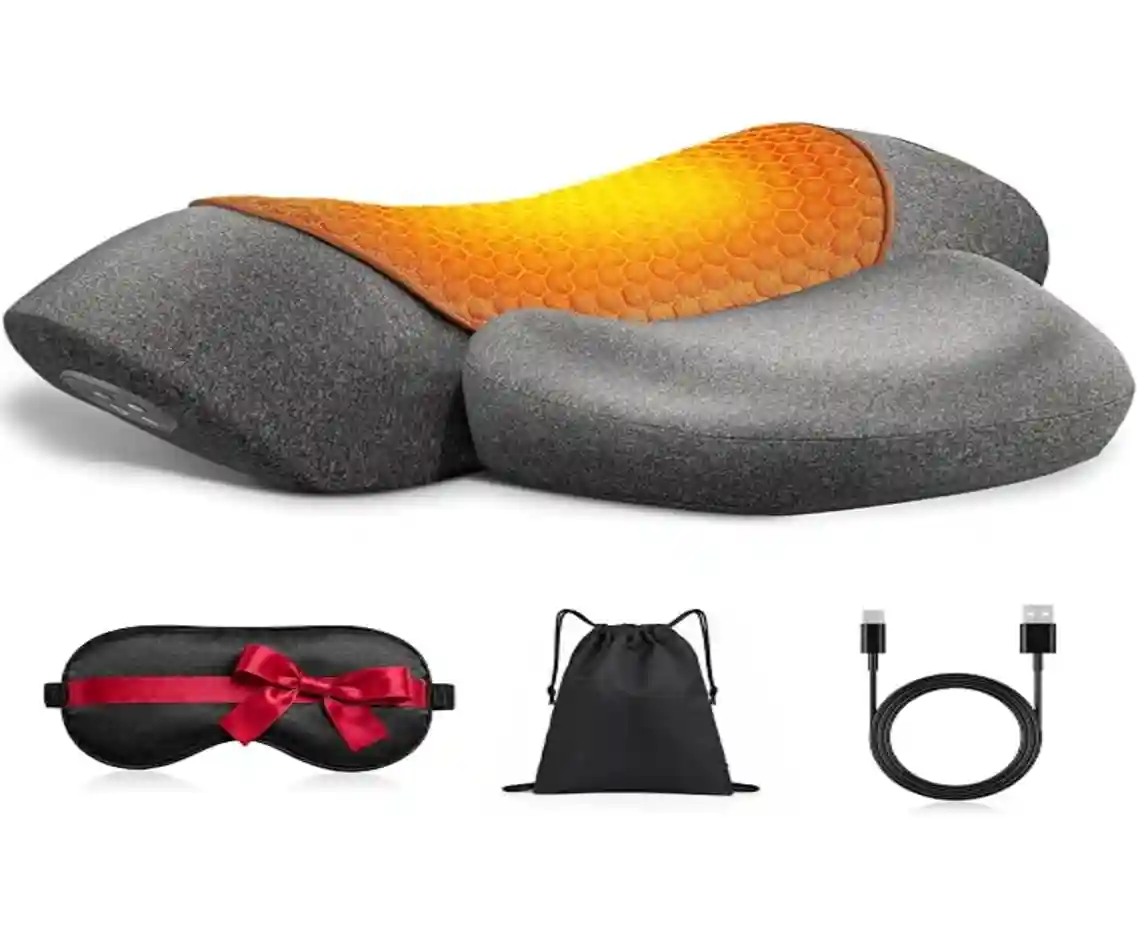 Upalled Cordless Heated Neck Massager Pillow for Pain Relief Deep Tissue