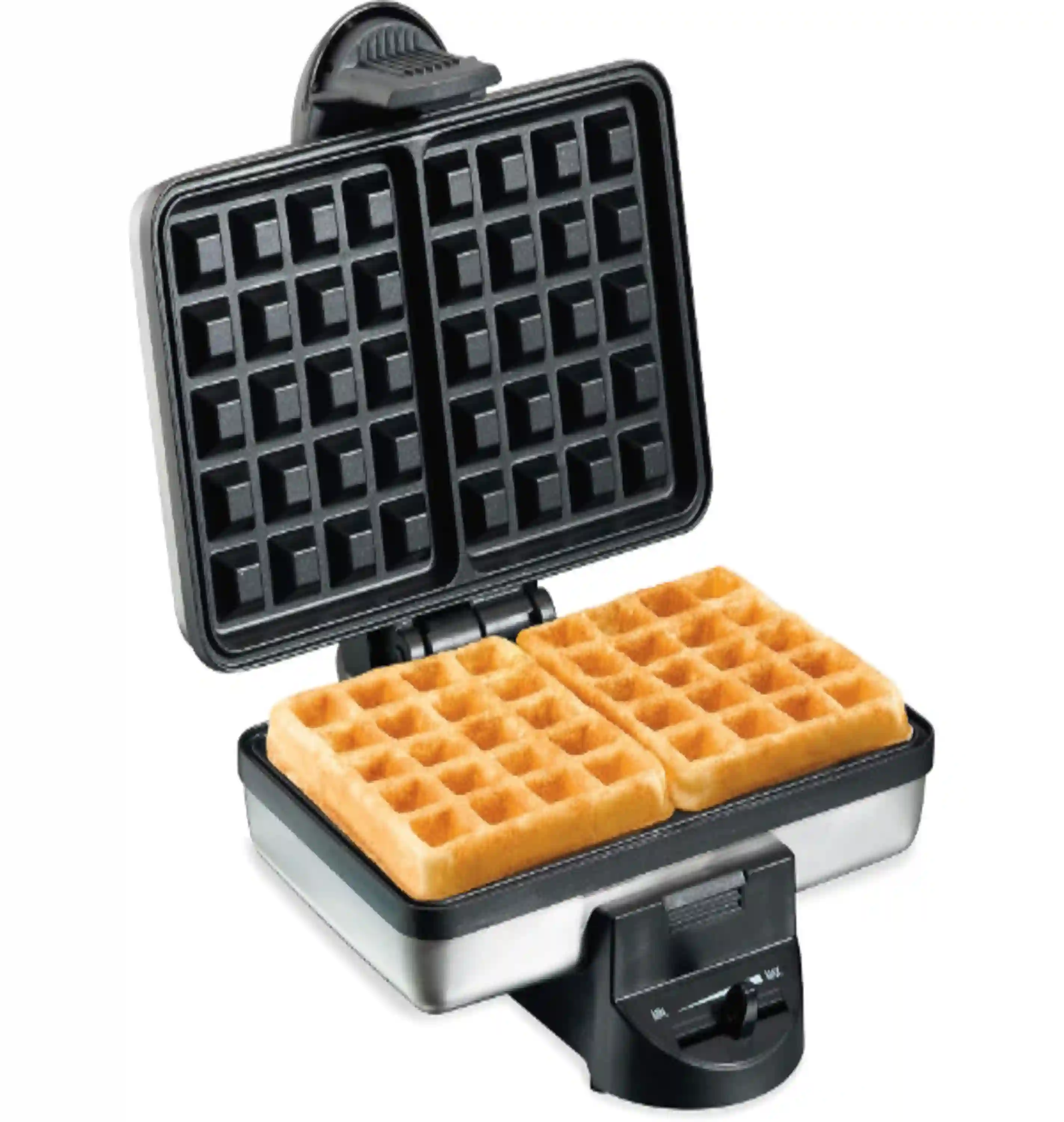 Hamilton Beach Belgian Waffle Maker Shade Control PFAS-Free Non-Stick Stainless Steel
