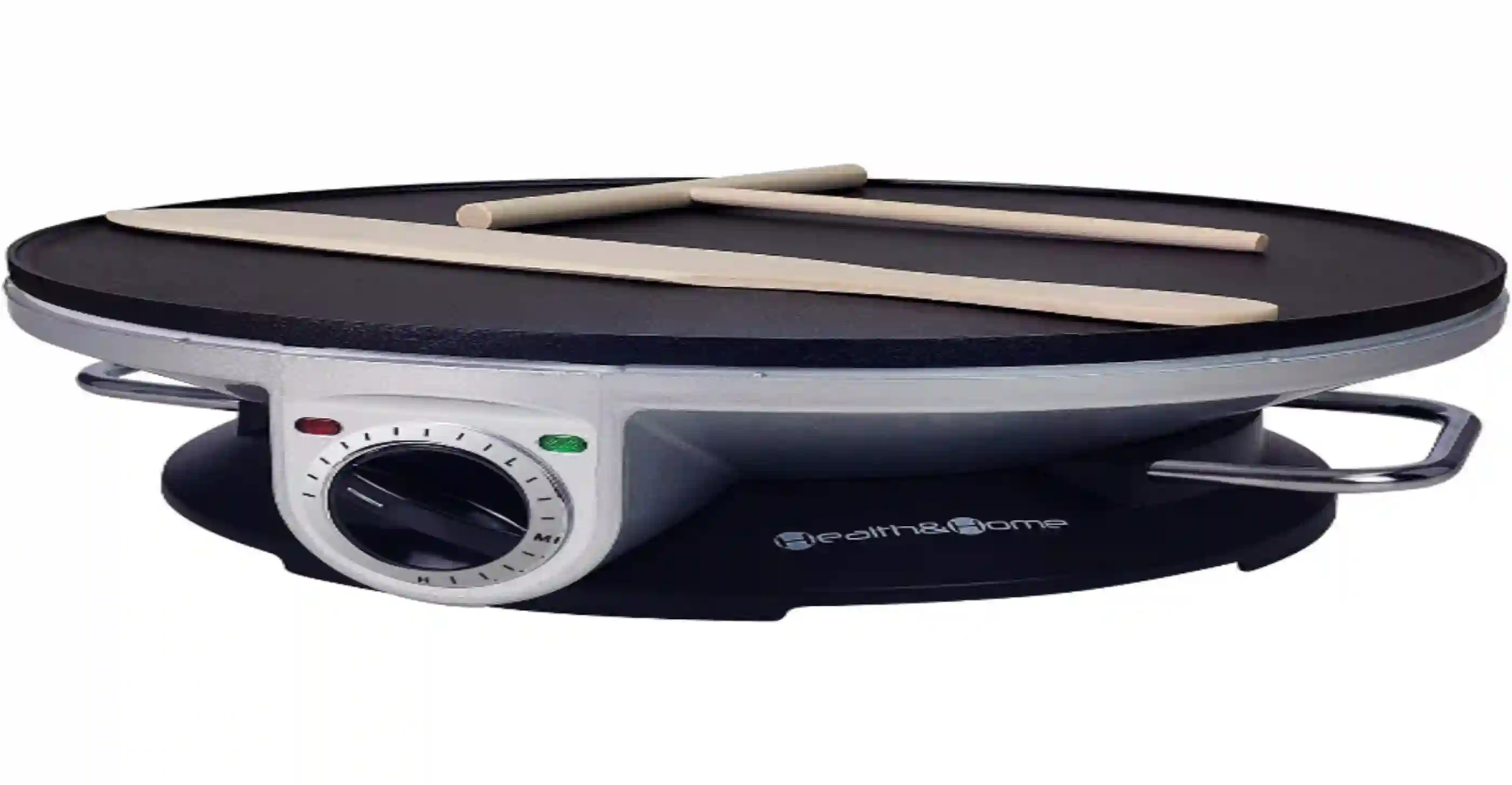 Health and Home Crepe Maker 13 Inch Electric Griddle Non-stick Pancake Maker Silver-A