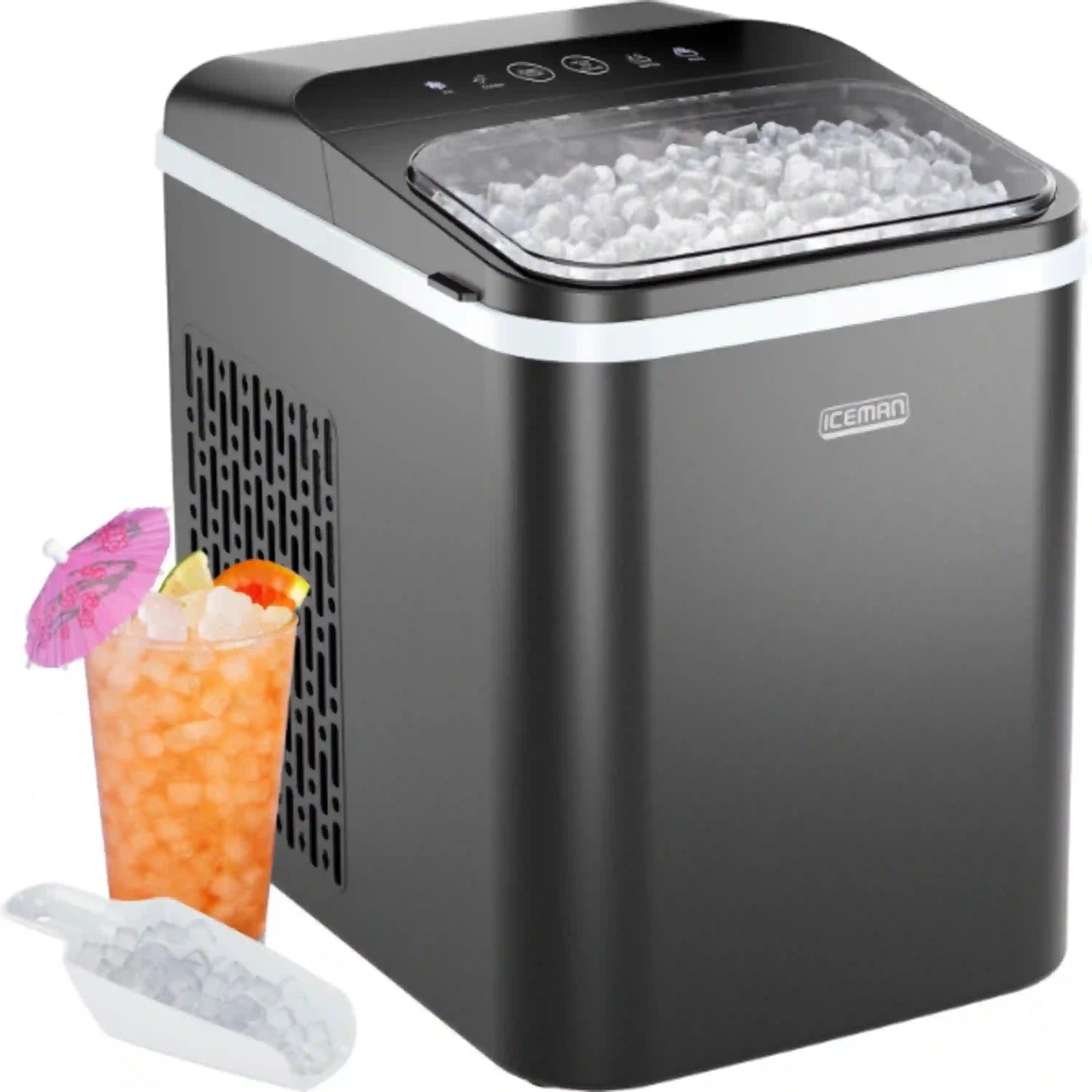 Iceman Compact Pebble Ice Machine Countertop Nugget Ice Maker