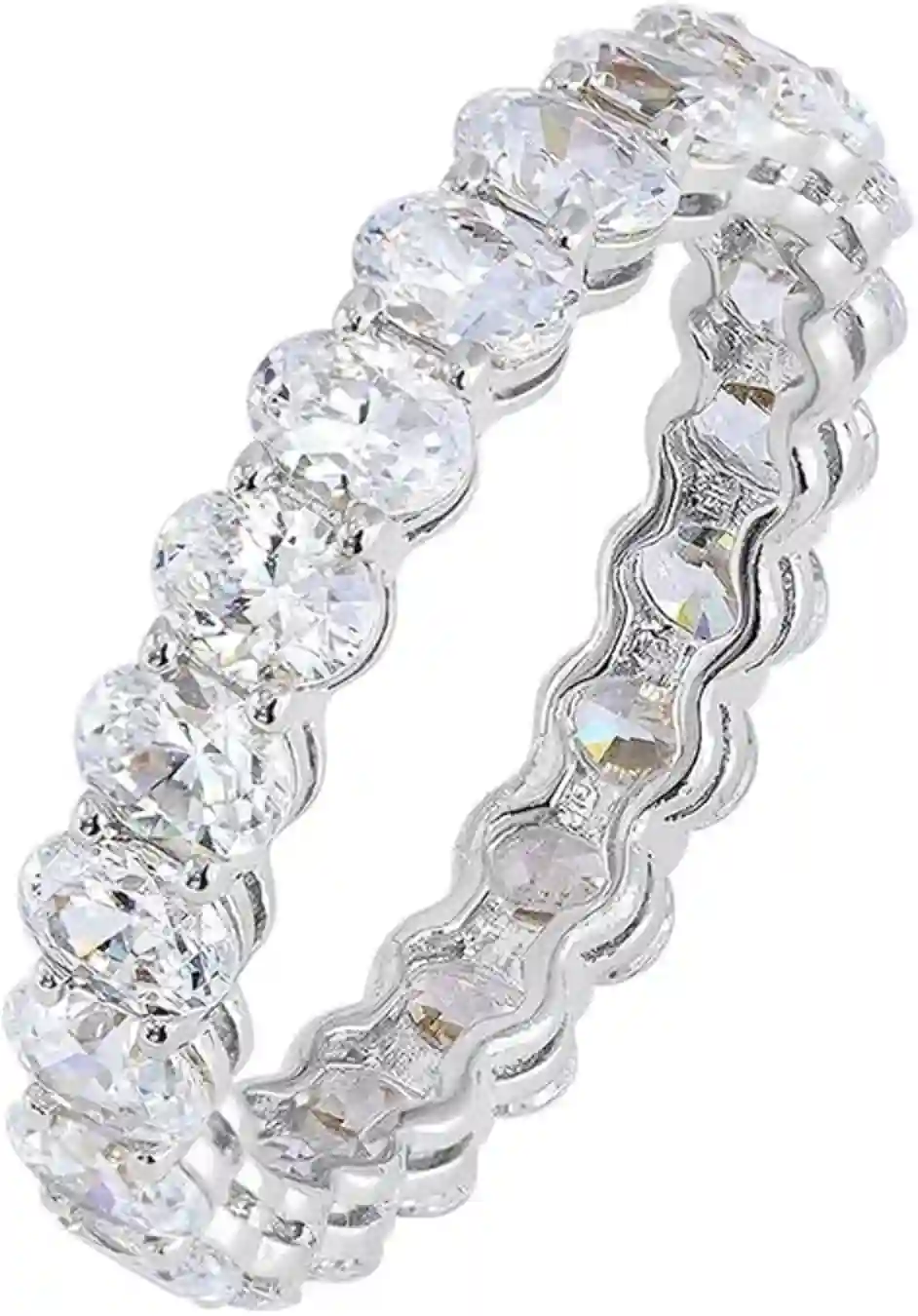 Amazon Essentials 14K Gold Plated Cubic Zirconia Stackable Statement Eternity Ring