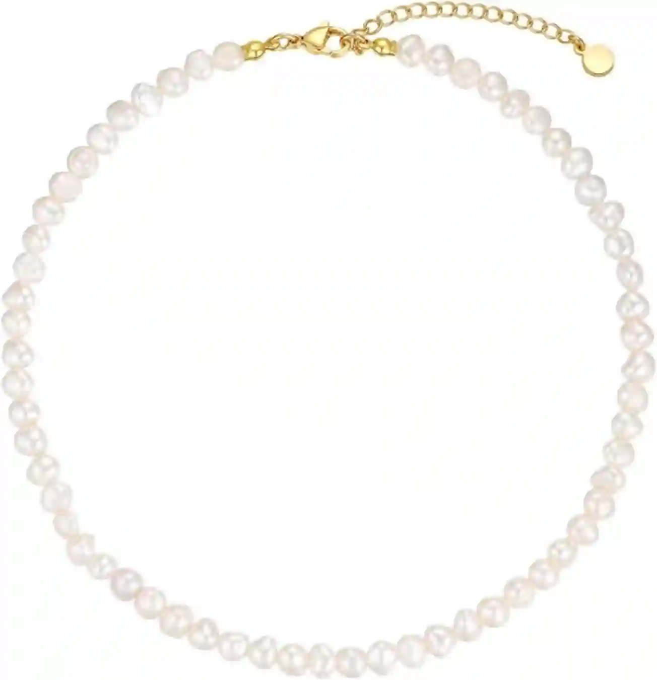 NUZON Natural Freshwater Baroque Pearl Choker Necklace for Women 16 Inch