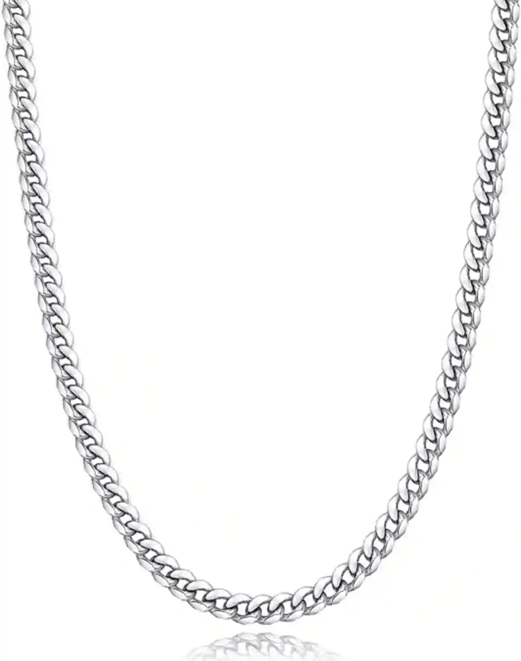 Momlovu Cuban Link Chain Necklace for Men Boys 316L Stainless Steel Diamond-Cut Jewelry