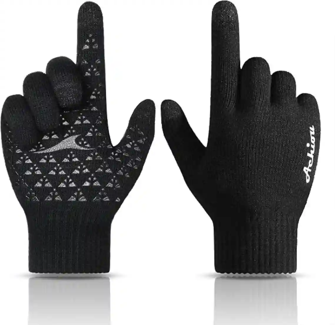 Achiou Winter Touchscreen Soft Knit Gloves for Men and Women