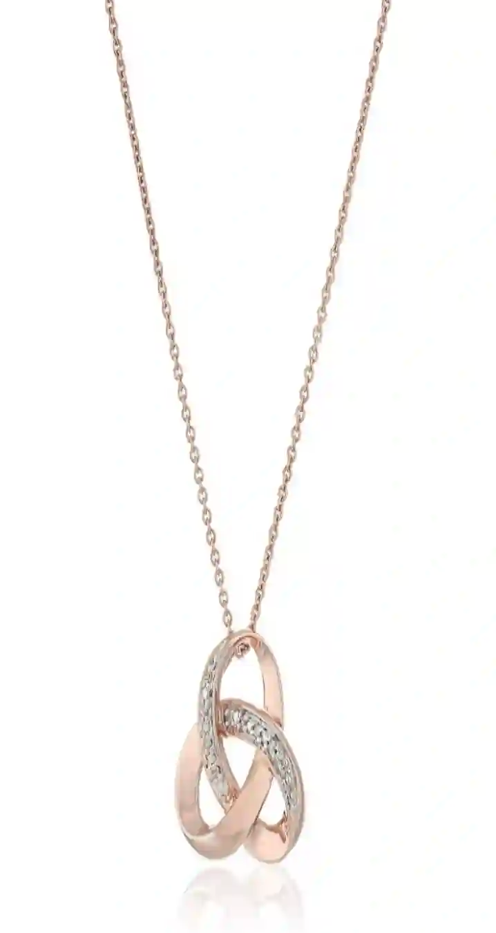 Amazon Essentials Womens 18K Gold over Sterling Silver Diamond Knot Pendant Necklace