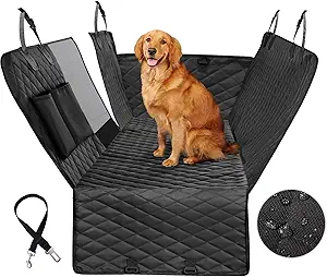 Vailge Dog Car Seat Cover for Back Seat 100% Waterproof Hammock Black