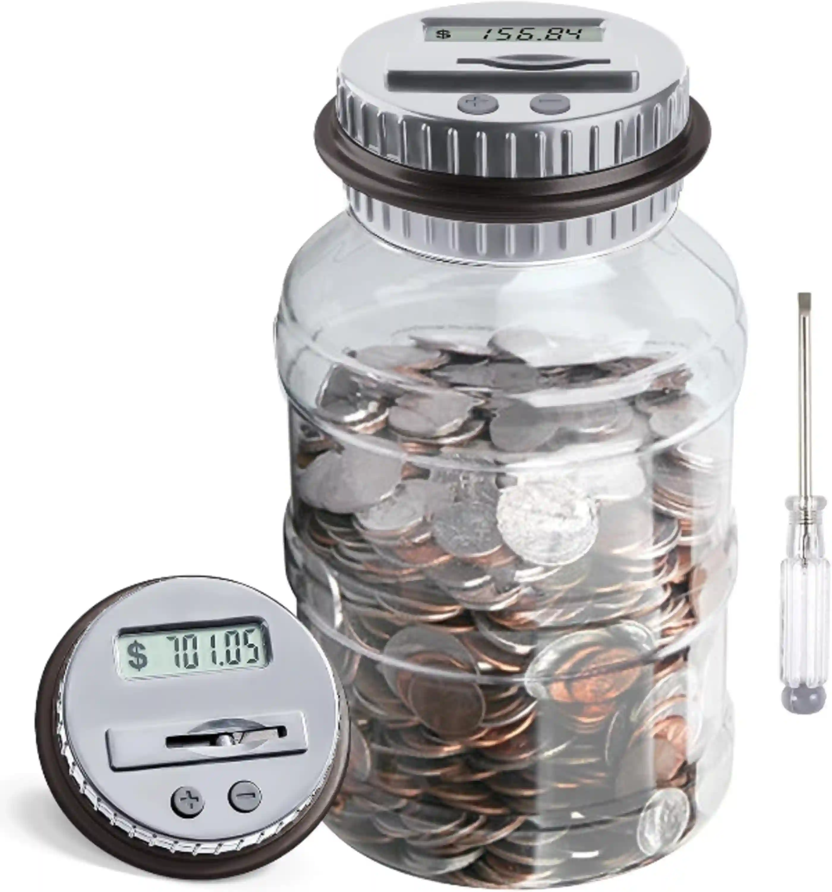 Large Piggy Bank for Adults Kids, Digital Coin Counting Bank LCD Counter