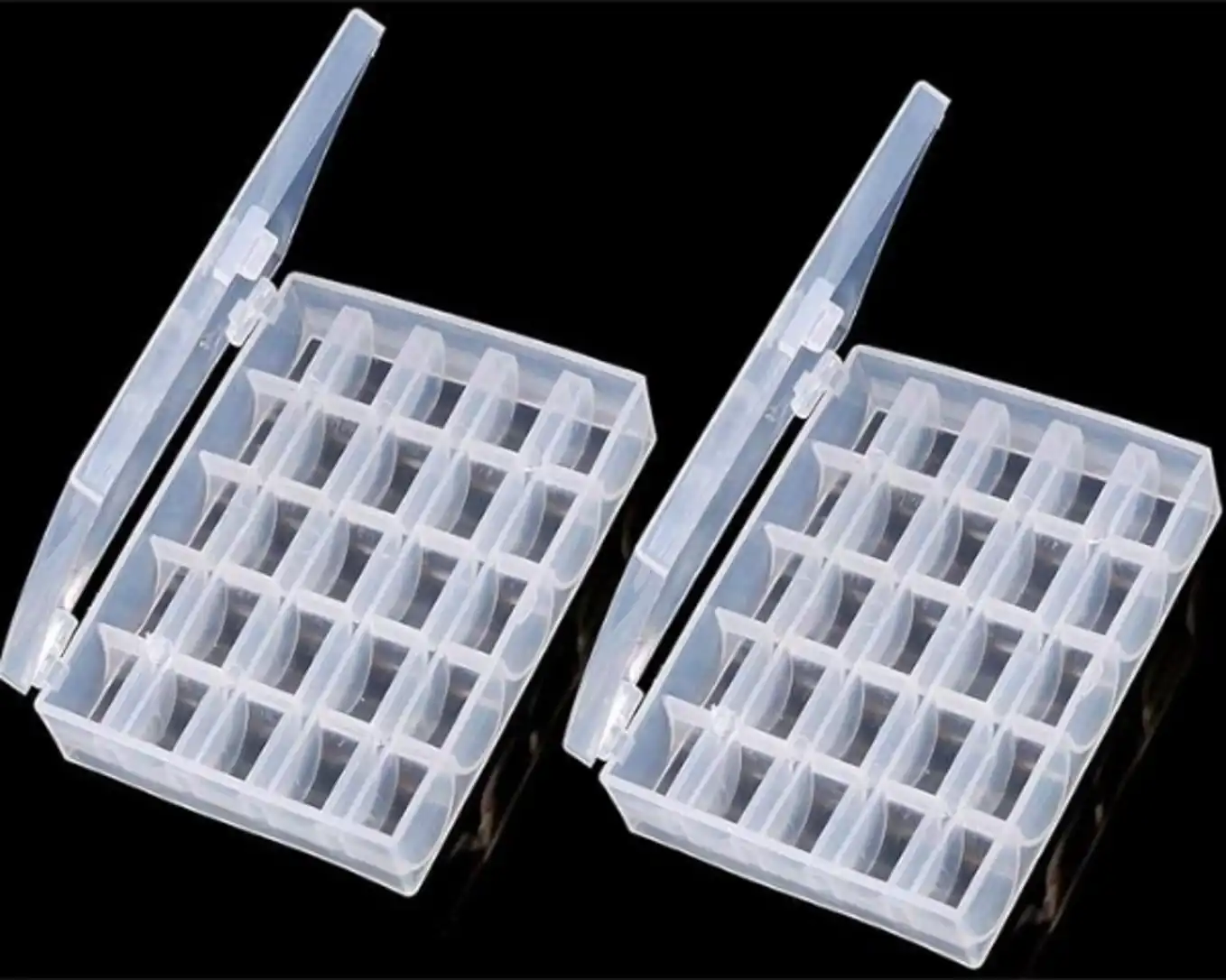 BAGTeck Bobbin Box Transparent 25 Slot Machine Bobbin Organizer Plastic Storage Case Two Pack
