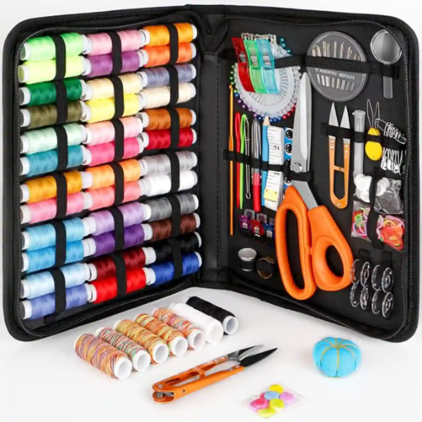 Maxfanay 201 Piece Complete Portable Sewing Kit with Heavy Duty Tailor Scissors and Thread