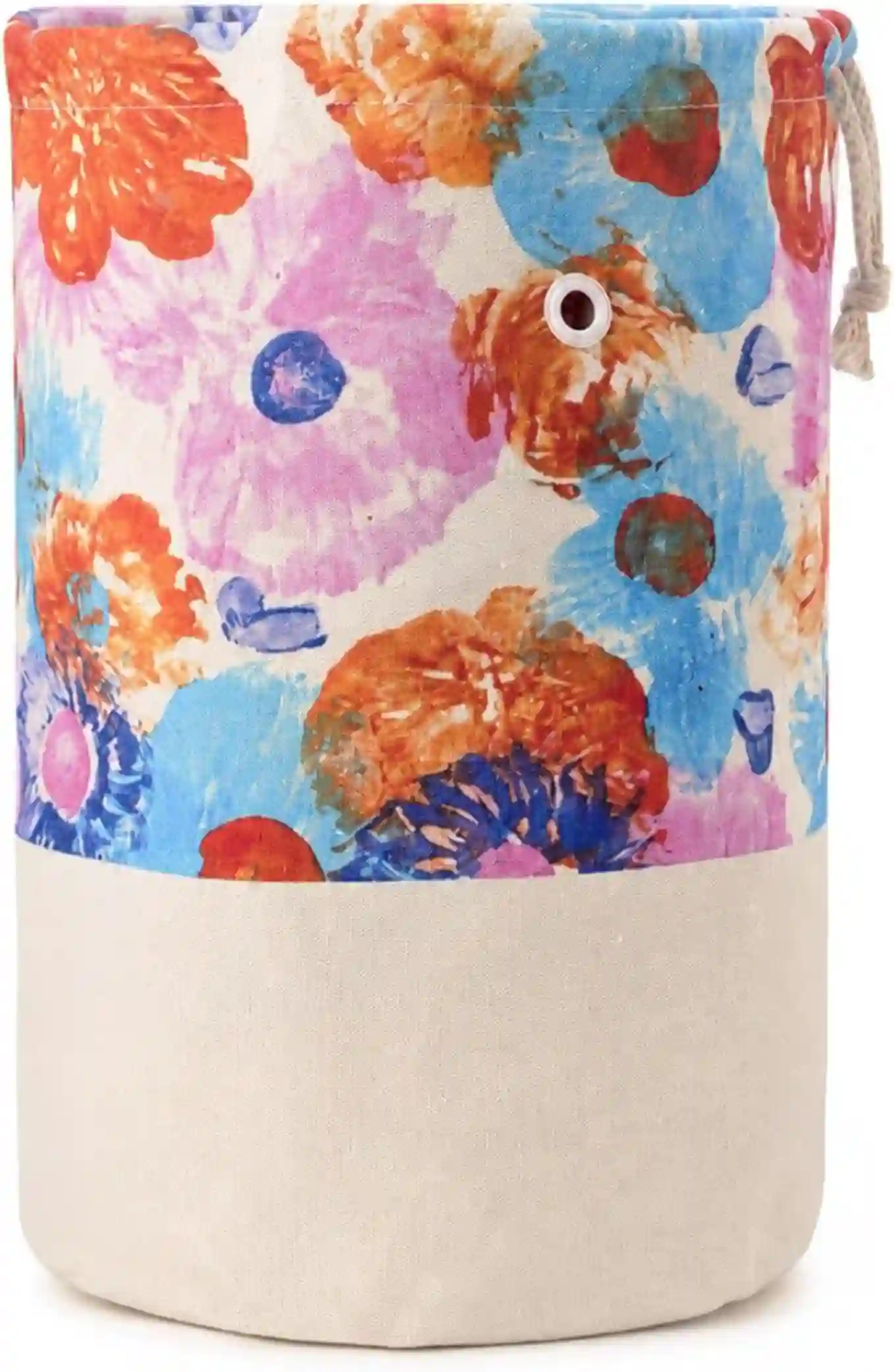 YAWIKO Portable Yarn Bag Crochet Organizer Knitting Storage Bag Floral Canvas Holder