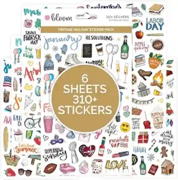 bloom daily planners Holiday Seasonal Planner Sticker Sheets Vintage Pack Over 310 Stickers