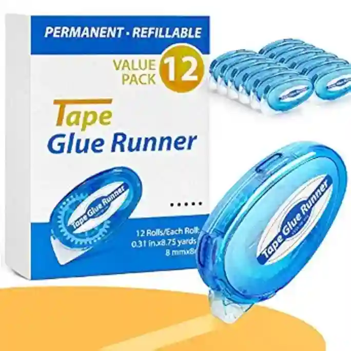 TMOL 12 Pack Double Sided Scrapbook Tape Roller Permanent Adhesive Runner Dispensers