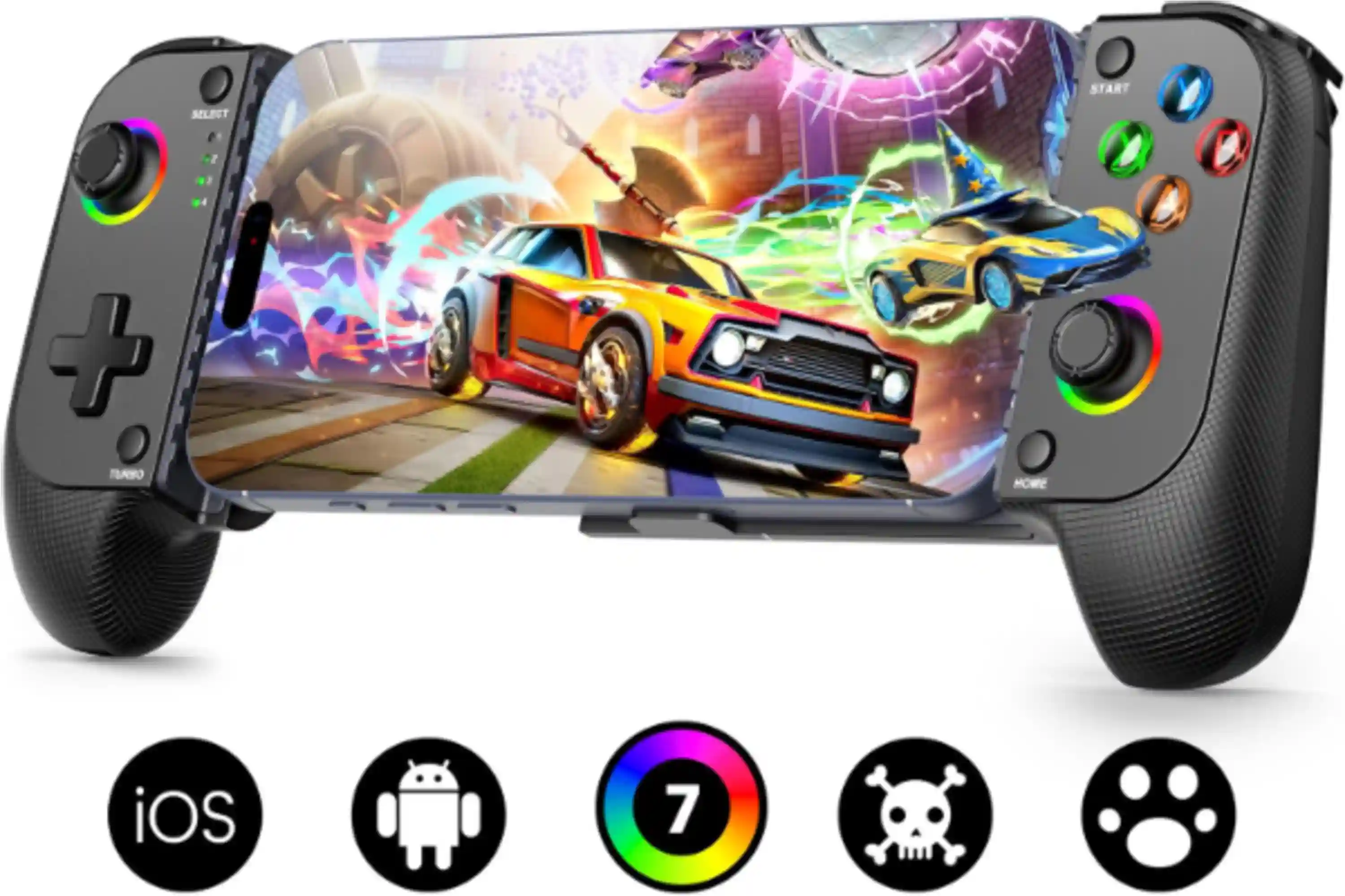 Wireless Phone Controller for iPhone/Android with Hall Joystick, Moblie Controller for iPhone Support Xbox Game Pass, Steam Link, Call of Duty, Roblox, Handheld Gaming Gamepad, Nintendo DS Consoles