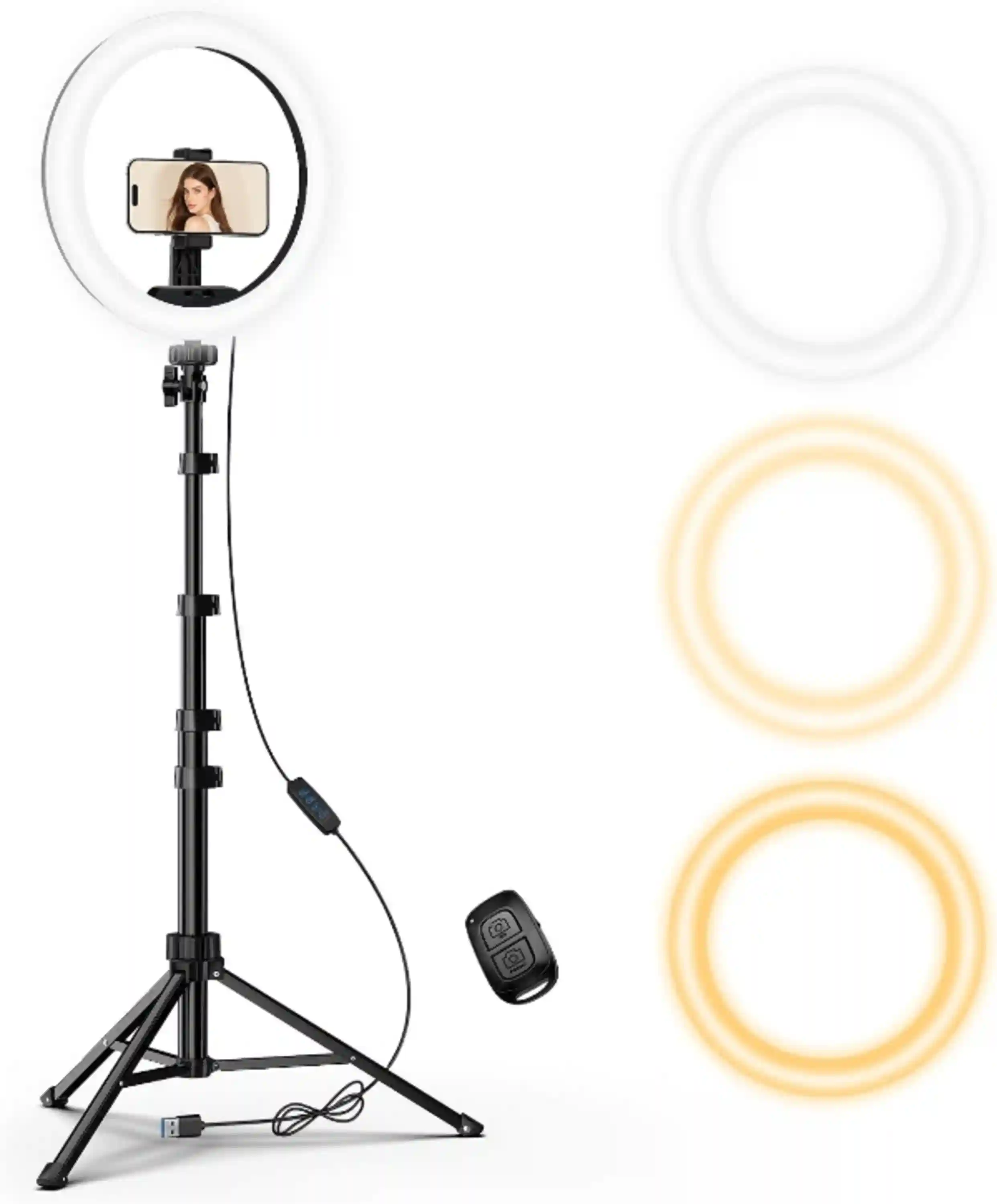 UBeesize 12" Ring Light with 62" Tripod Stand, Phone Holder & Remote