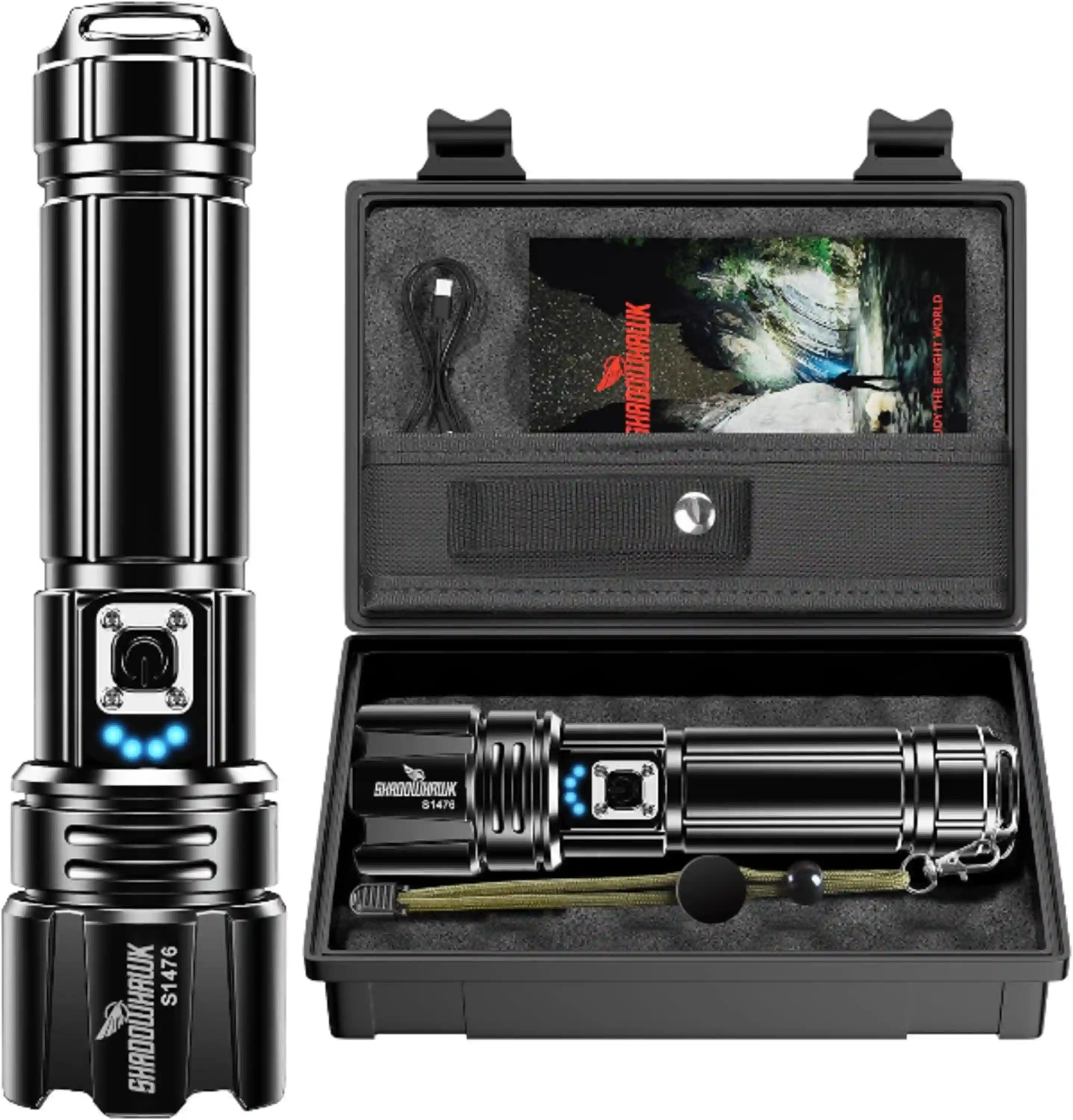 Flashlight 10000 High Lumens Rechargeable 30W Super Bright LED Flash Light