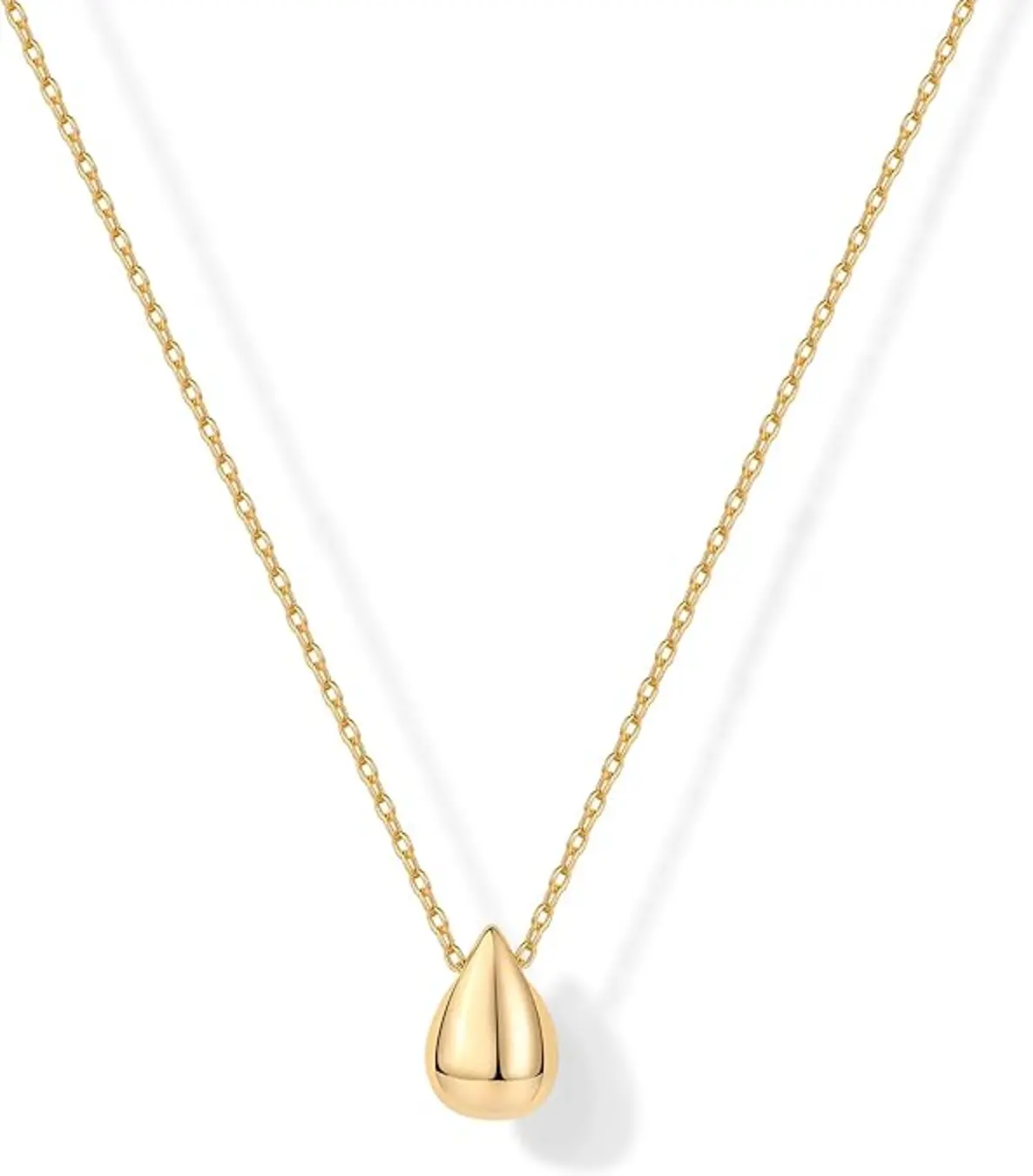 PAVOI 14K Gold Plated Dainty Pear Pendant Necklace for Women