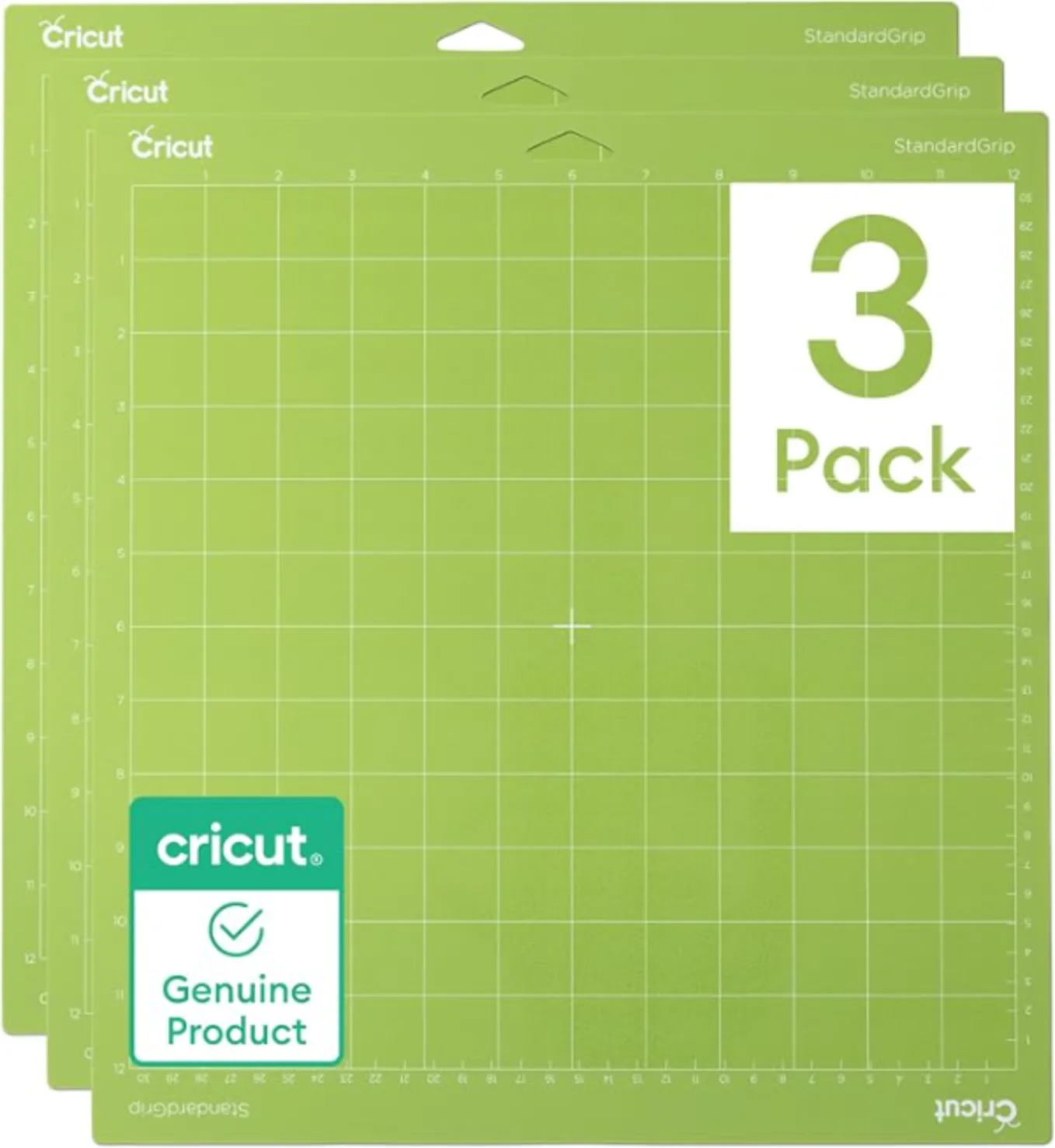 Cricut StandardGrip Adhesive Cutting Mat 12x12 Inch 3 Pack Green