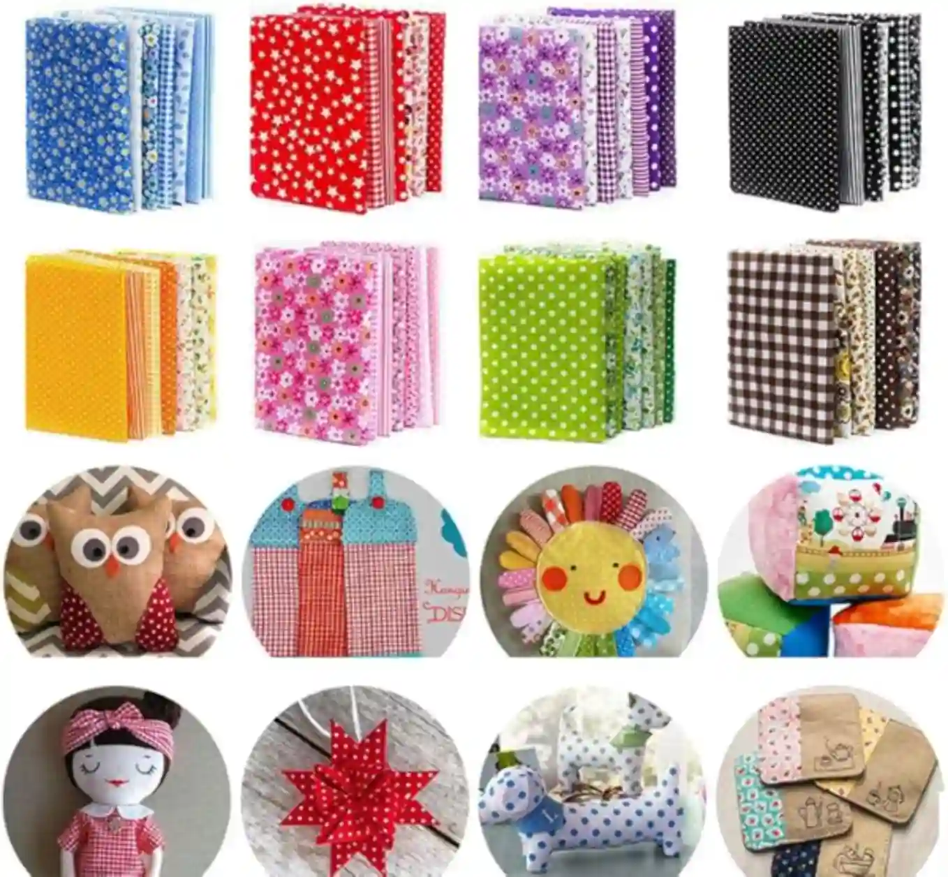 OJYUDD 150 Piece Cotton Craft Fabric Bundle Four Inch Pre-Cut Quilt Squares Sheets
