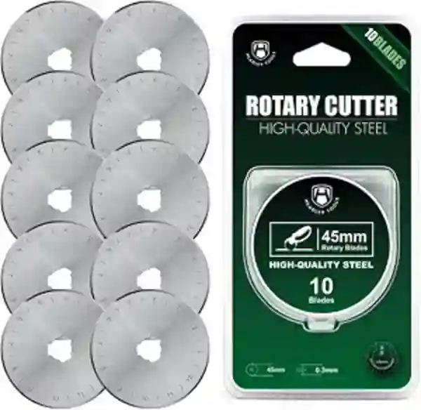Headley Tools 45mm Rotary Cutter Blades 10 Pack Replacement for Quilting Sewing