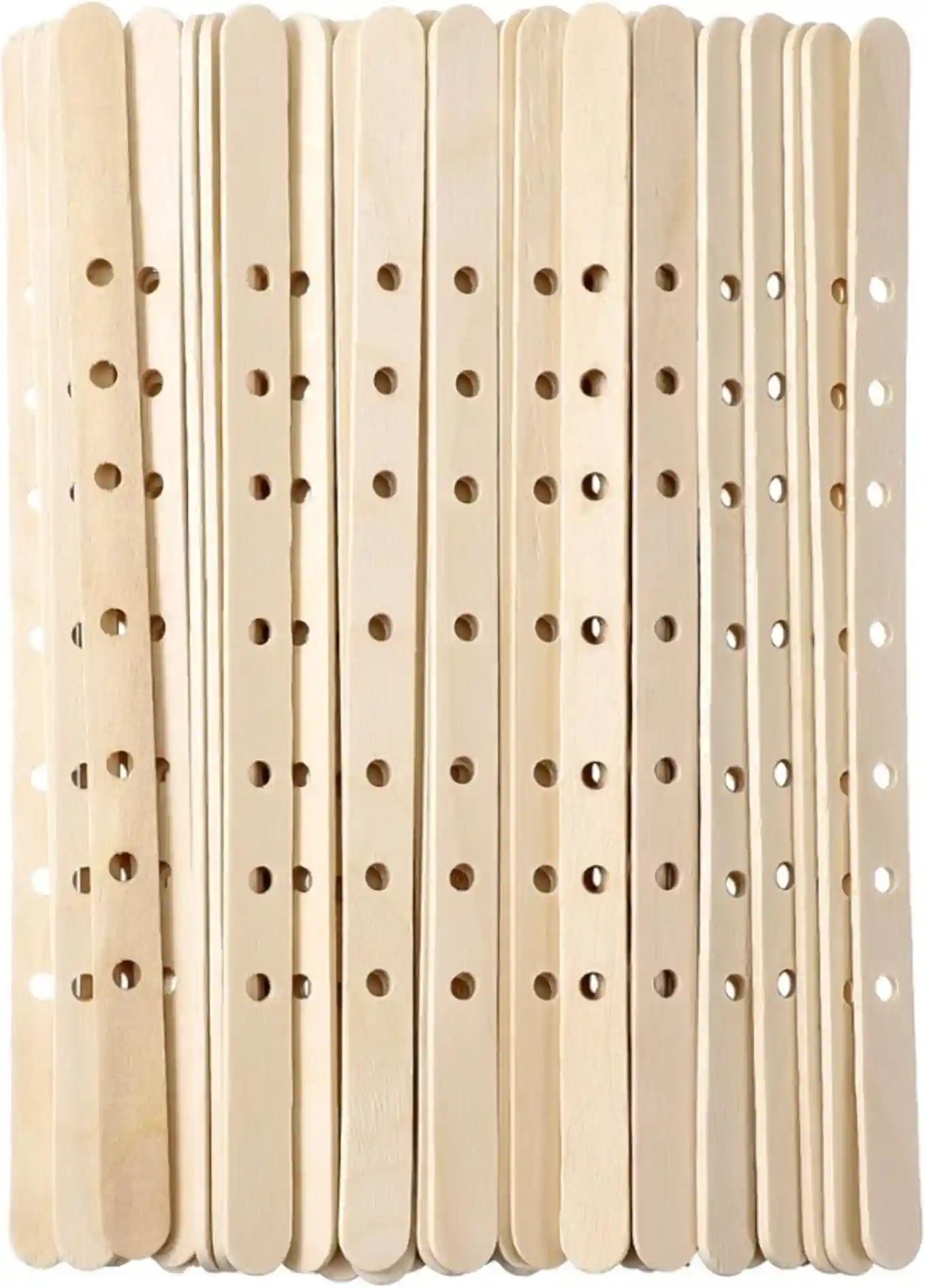 Fyntave Wooden Candle Wick Holders Fifty Pack Seven Hole Centering Tools for DIY Candle Making