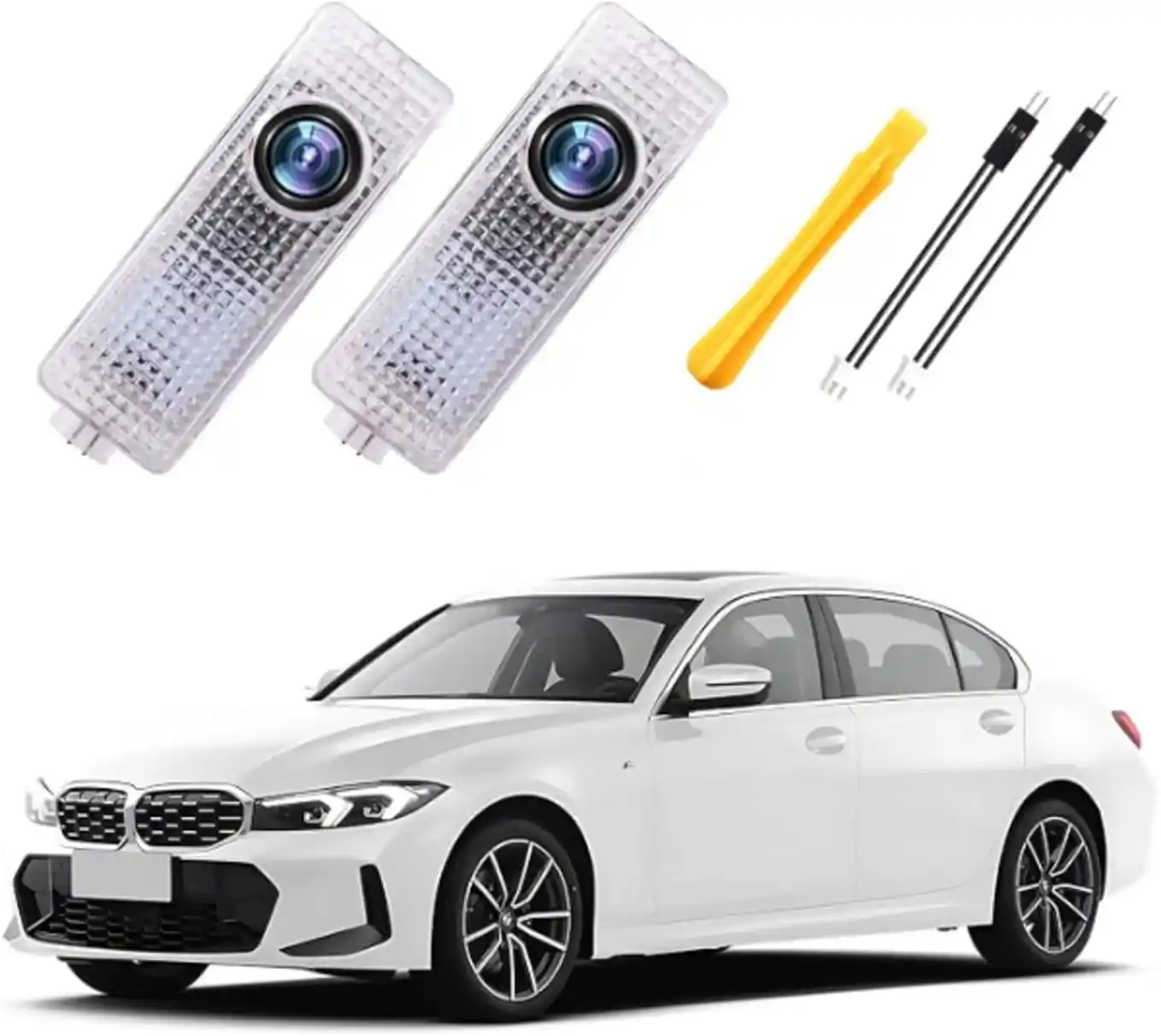 4 Pack Never Fade HD Car Door Lights Logo Projector LED Welcome Lights Accessories, Compatible with BMW X1/X2/X3/X4/X5/X6/X7, M, Z, and GT Series Models