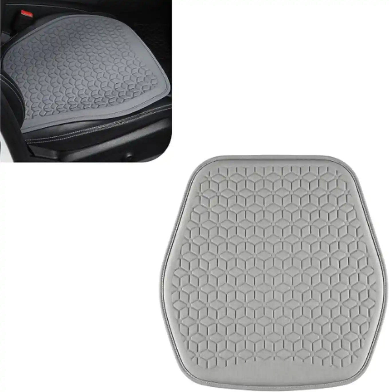 Thin Gel Car Seat Cushion, Non-Slip & Comfortable Automotive Front Seats Cushion Pad for Driver, Breathable Vehicle Interior Mat Cover Accessories (Gray)