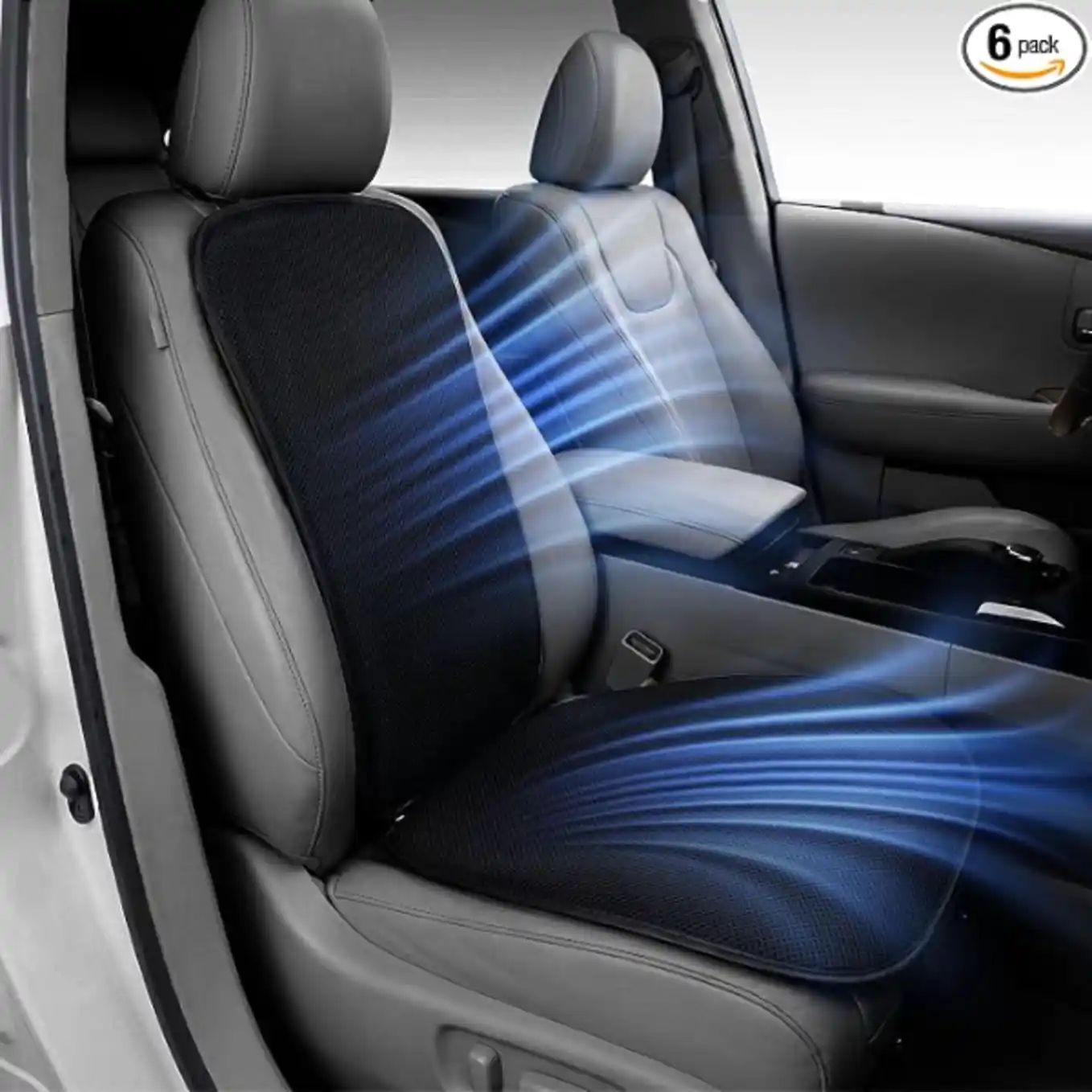Cooling Car Seat Cover, 12V 3-Speed Car Seat Ventilated Cushion, Car Seat Cooling Pad,Universal Fit for SUV Truck Accessories, Black