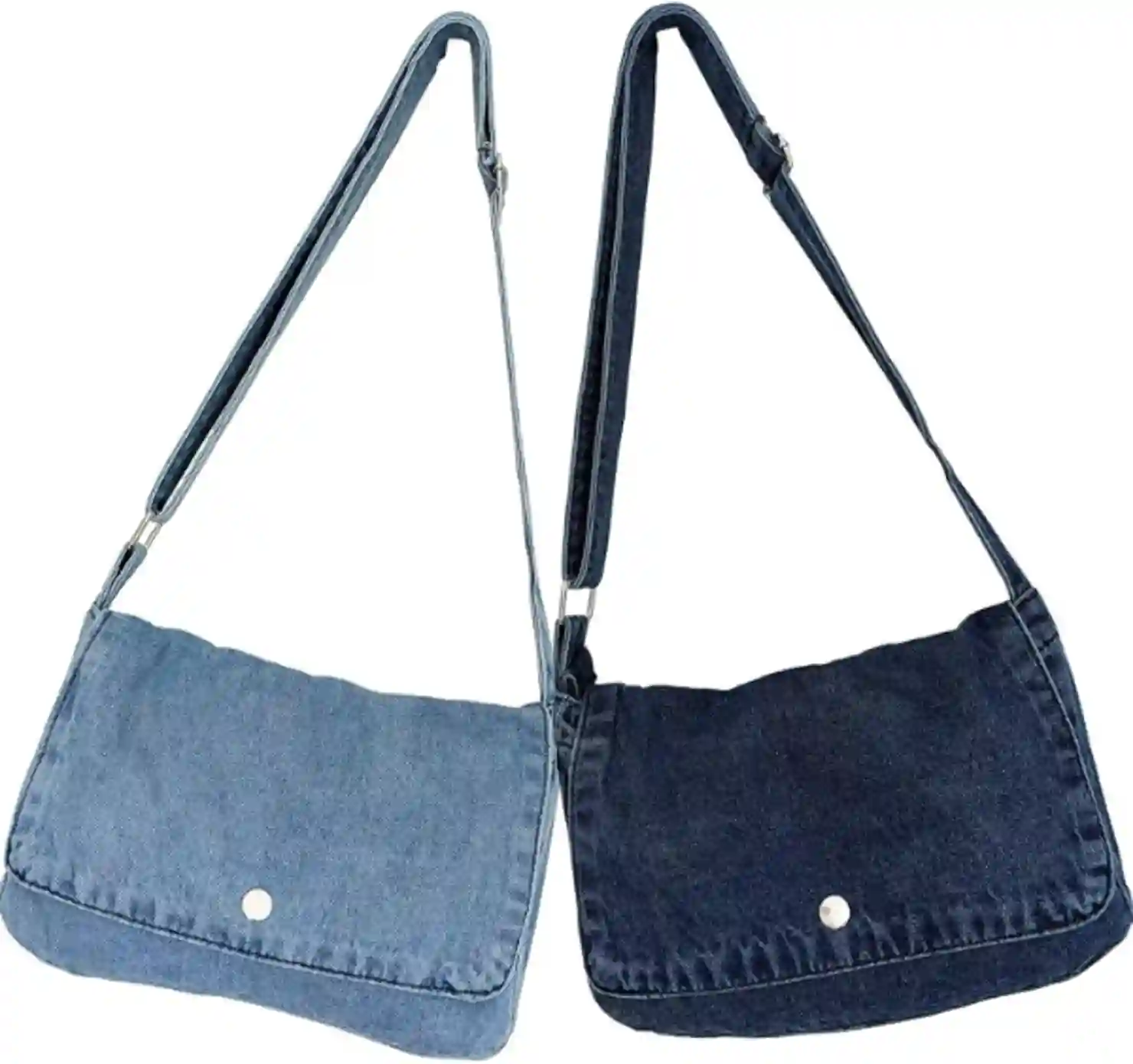 DIYYILIF Two Piece Small Denim Purses Blue Jean Adjustable Shoulder Bag