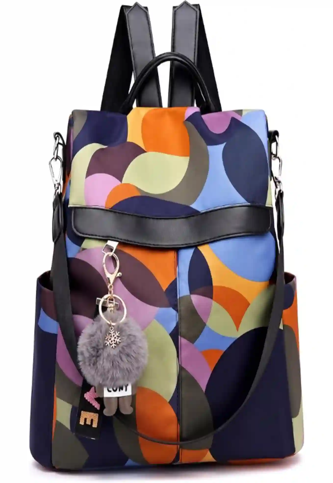 Anti Theft Backpack Purse for Women Small Water-Resistant Oxford Backpack with Back Zipper Access