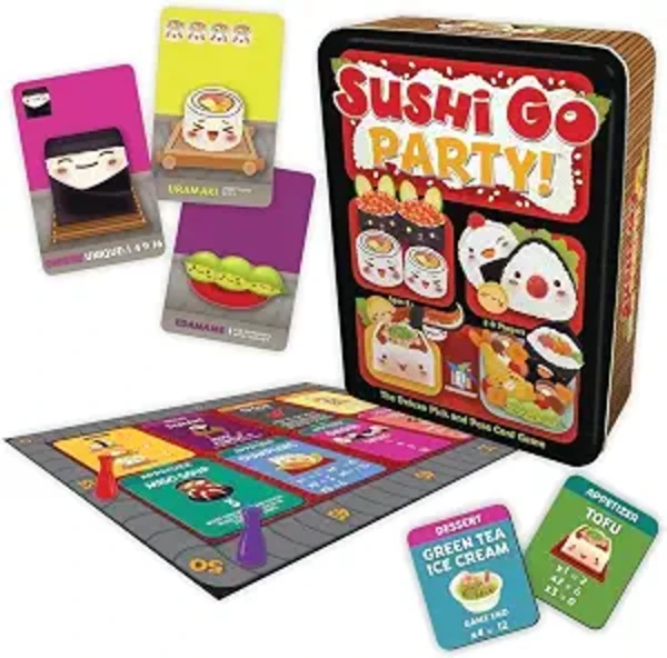 Sushi Go Party! - The Deluxe Pick & Pass Card Game by Gamewright, Multicolored