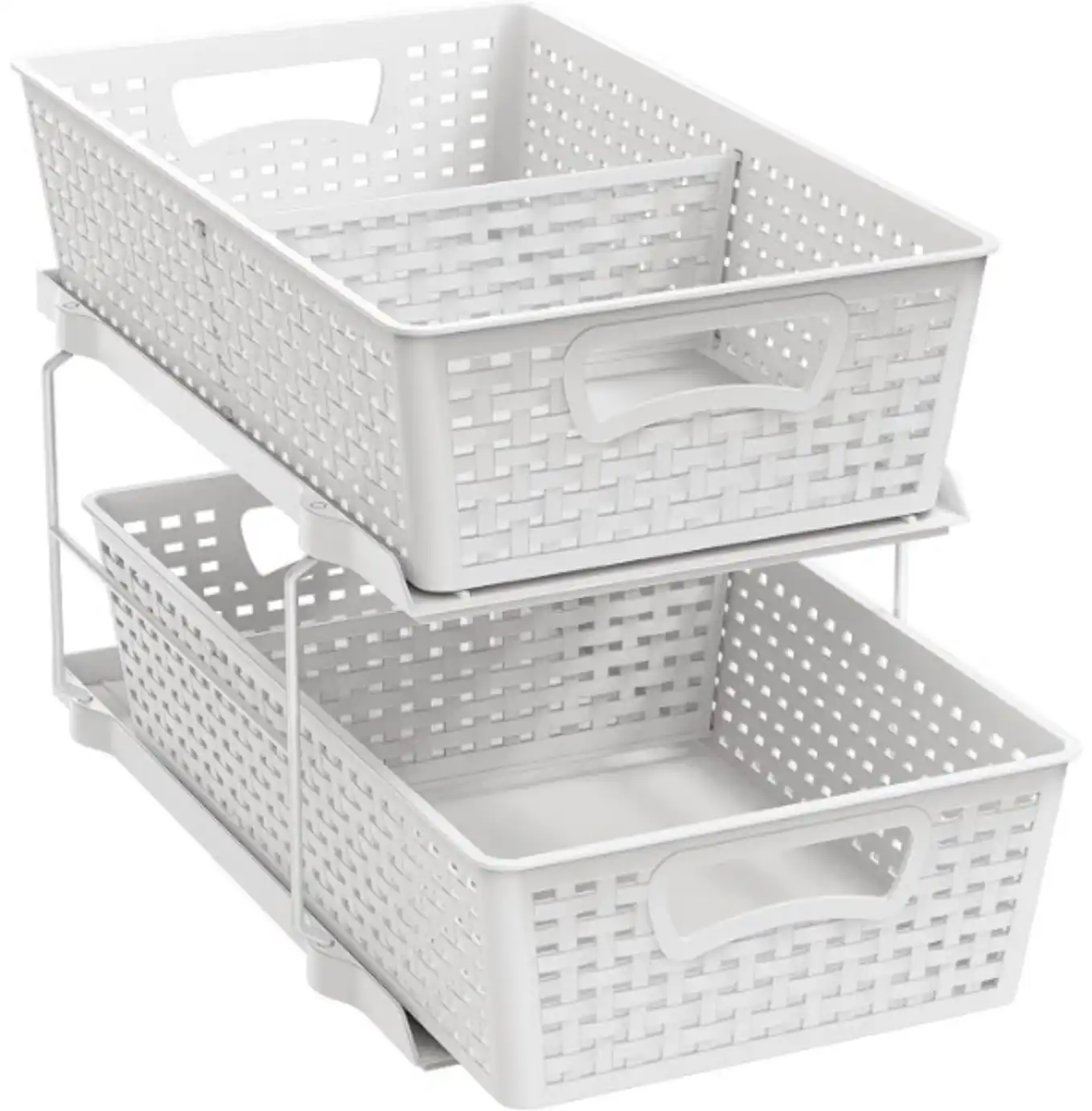 Simple Houseware 2 Tier Pull-Out Sliding Drawer Under Sink Storage Organizer