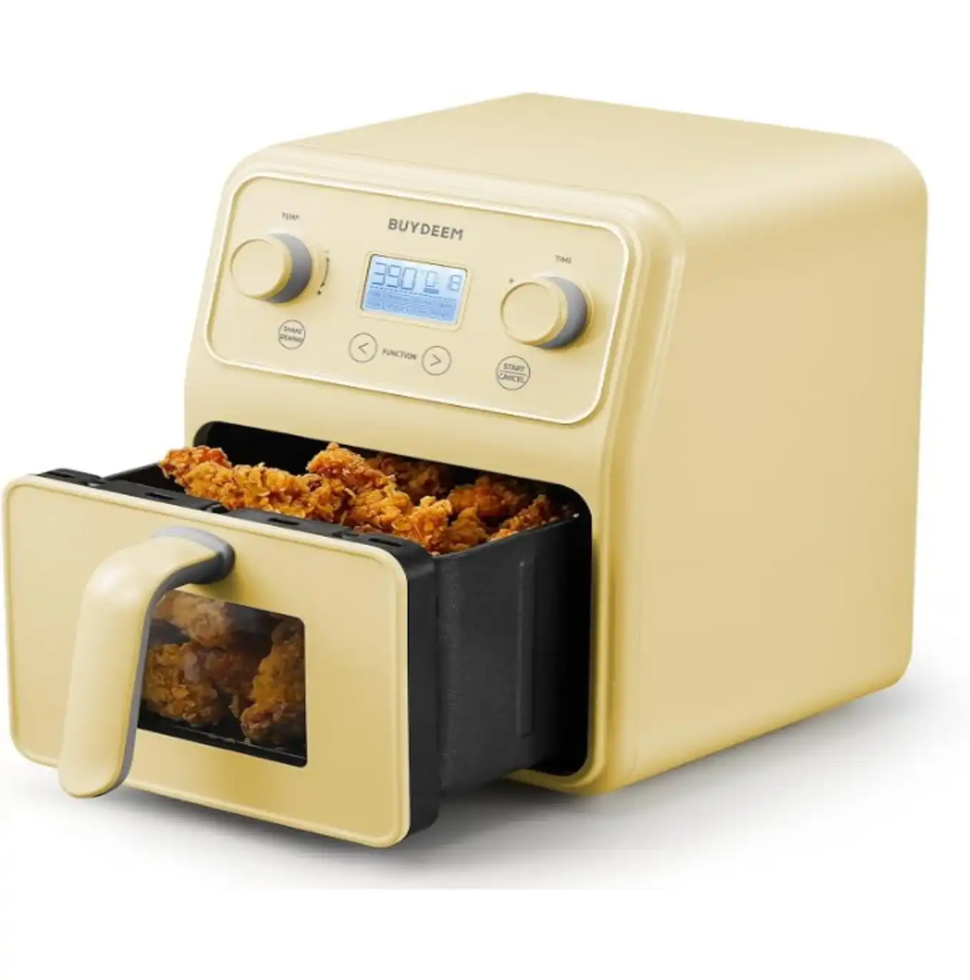 BUYDEEM F51 Retro Countertop Air Fryer Oven with Visible Window and LCD Display