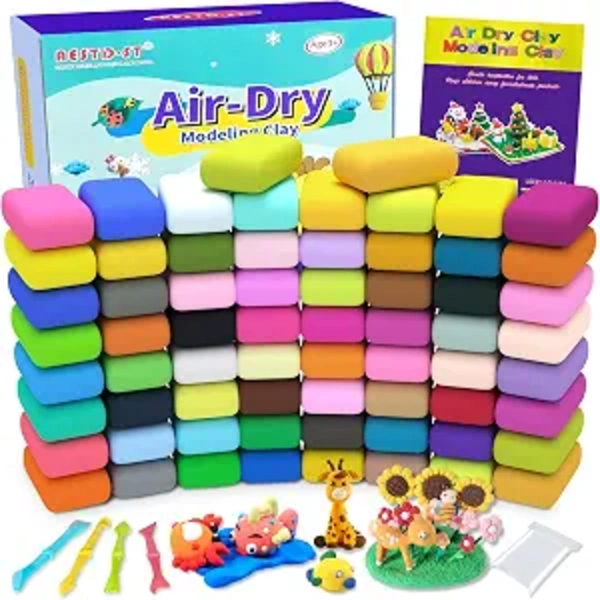 Aestd-ST Air Dry Clay 66 Colors, Modeling Clay for Kids, DIY Magic Clay